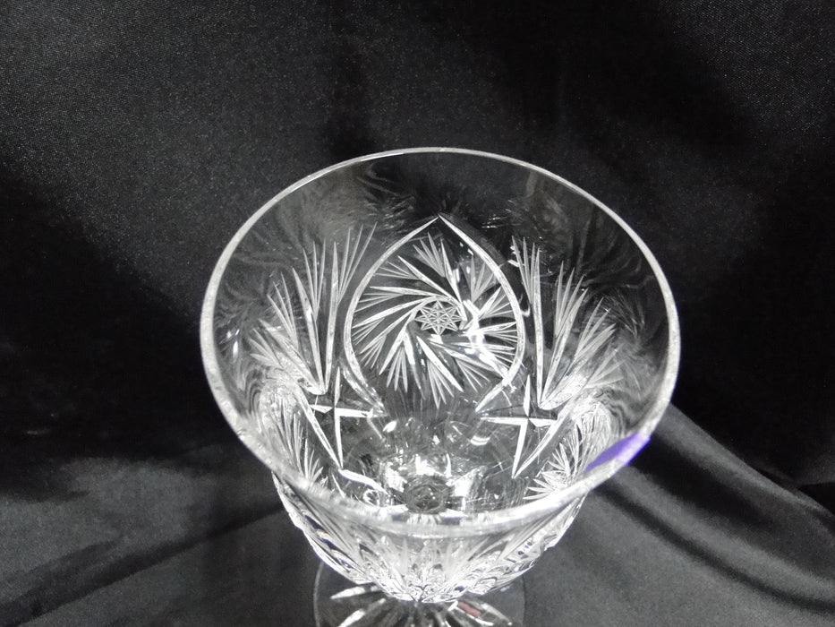 American Cut Eleanor, Pinwheel, Fan: Water or Wine Goblet (s), 7 1/4" As Is