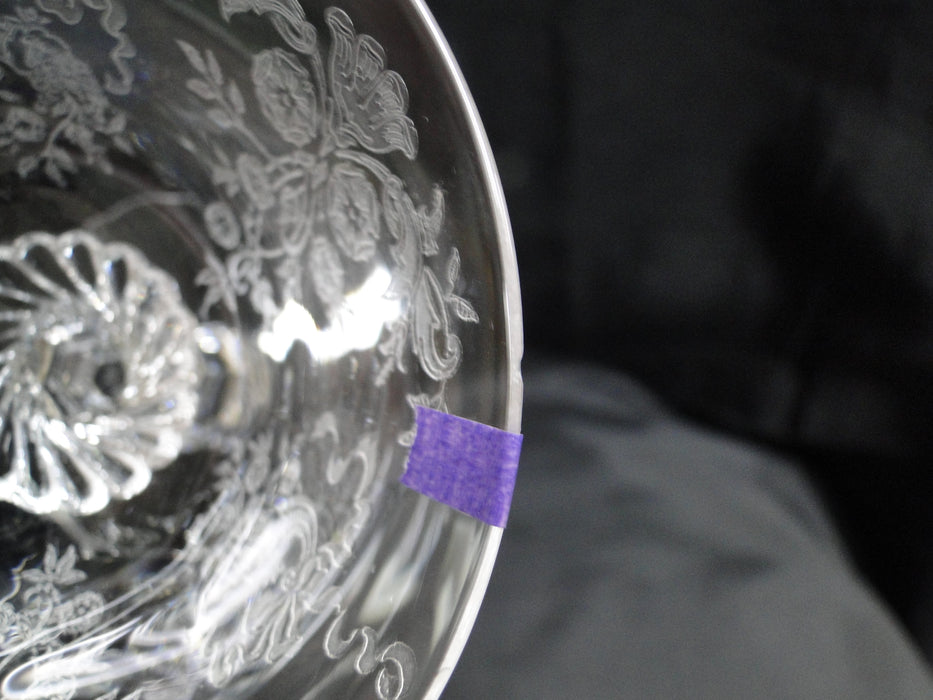 Heisey Rosalie #3408 Etched Floral: Champagne Sherbet, 5" Tall, As Is