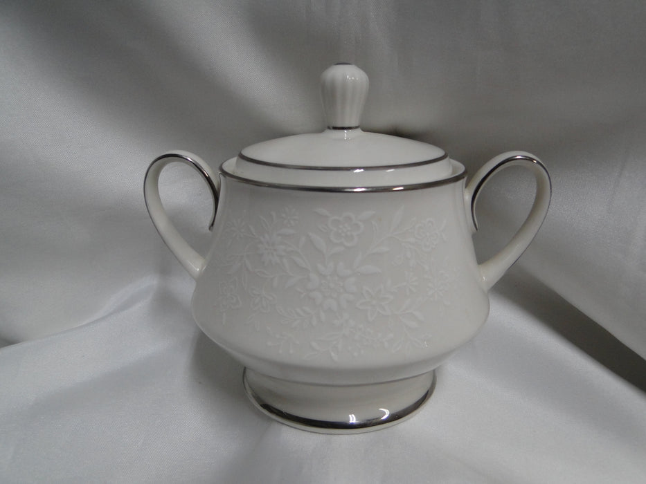 Noritake Affection, 7192, White Flowers: Sugar Bowl & Lid, 4 5/8" Tall
