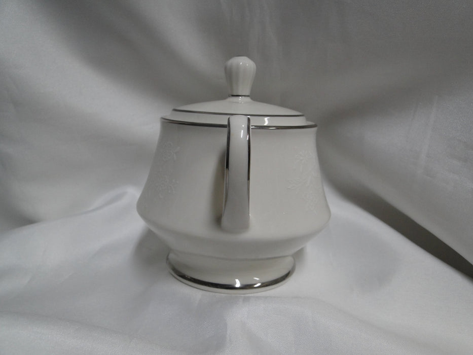 Noritake Affection, 7192, White Flowers: Sugar Bowl & Lid, 4 5/8" Tall