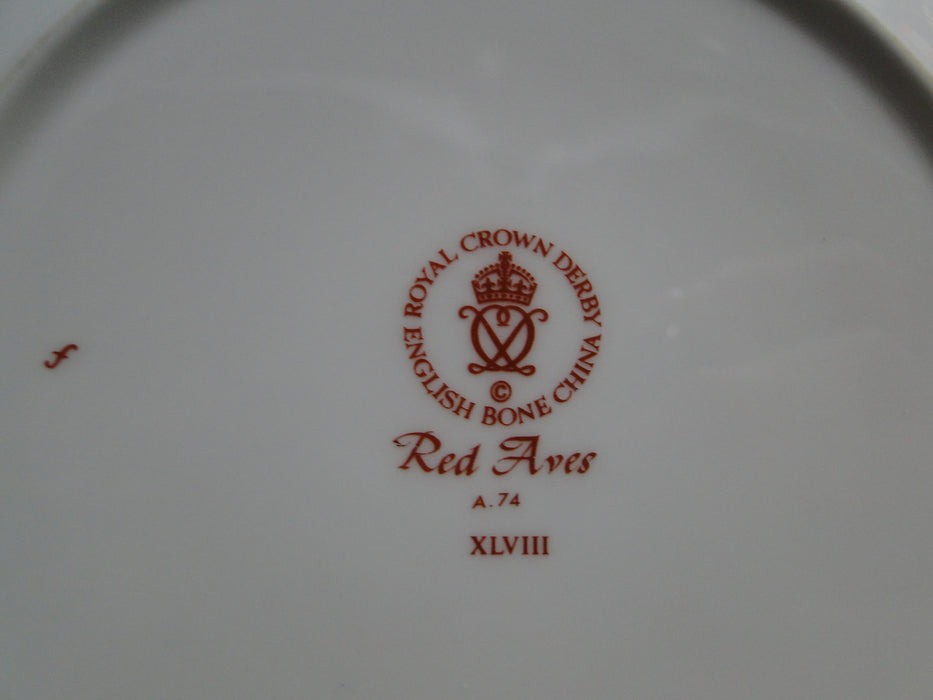 Royal Crown Derby Red Aves, Birds: Sheffield Dessert Plate (s), 8 5/8"