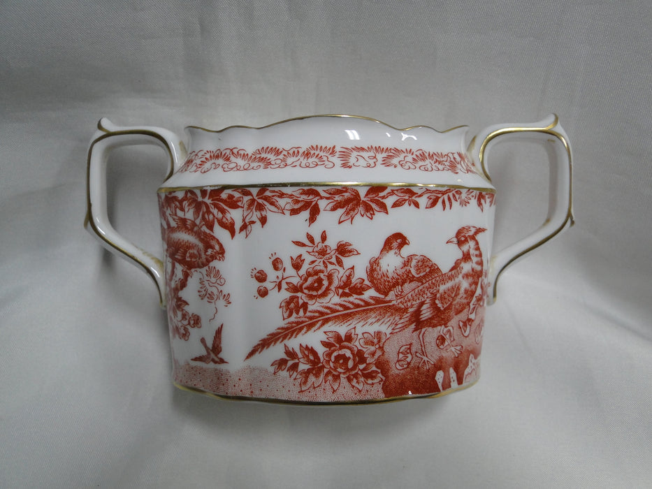 Royal Crown Derby Red Aves, Birds: Sugar Bowl w/ Handles, No Lid