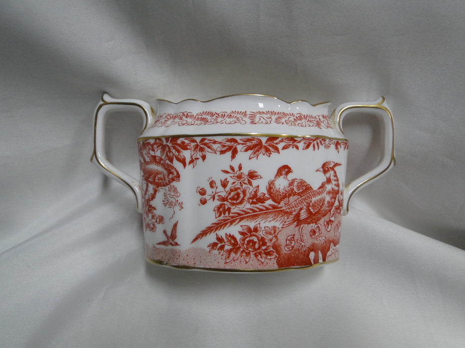 Royal Crown Derby Red Aves, Birds: Sugar Bowl w/ Handles, No Lid
