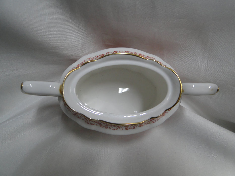 Royal Crown Derby Red Aves, Birds: Sugar Bowl w/ Handles, No Lid