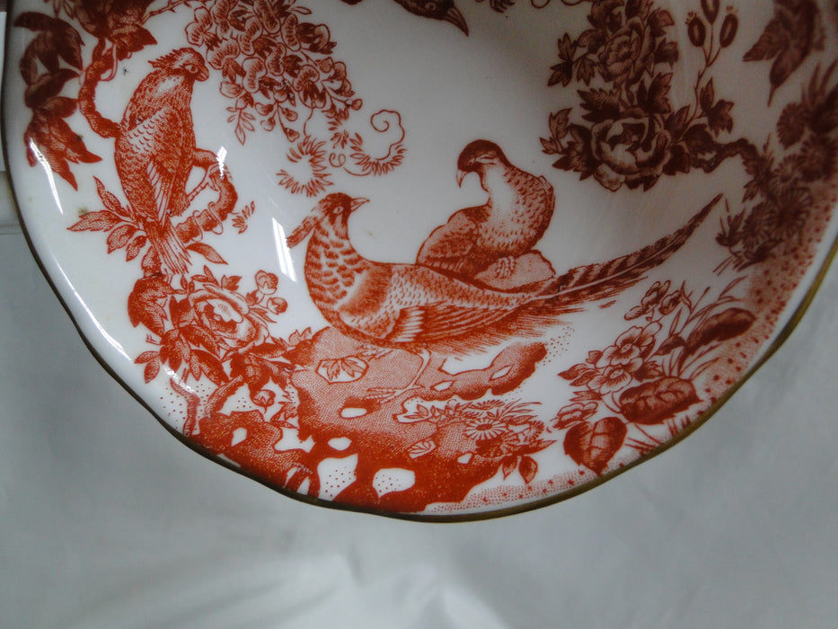 Royal Crown Derby Red Aves, Birds: Cream Soup Bowl & Saucer Set, 2" Tall