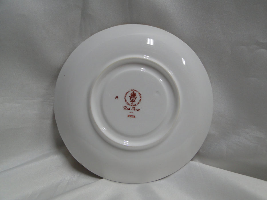 Royal Crown Derby Red Aves, Birds: Cream Soup Bowl & Saucer Set, 2" Tall