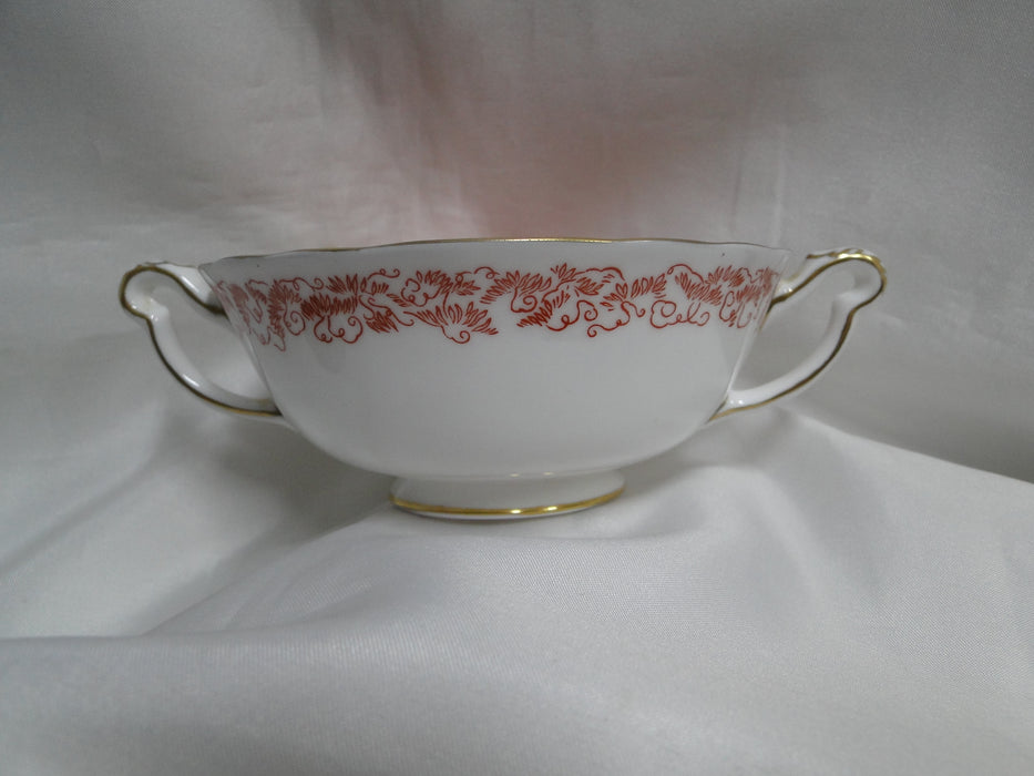 Royal Crown Derby Red Aves, Birds: Cream Soup Bowl & Saucer Set, 2" Tall