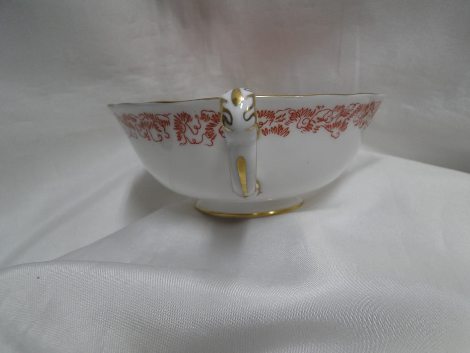 Royal Crown Derby Red Aves, Birds: Cream Soup Bowl & Saucer Set, 2" Tall