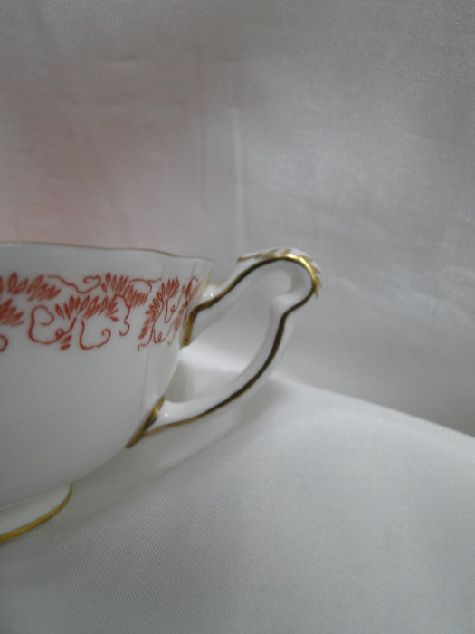 Royal Crown Derby Red Aves, Birds: Cream Soup Bowl & Saucer Set, 2" Tall