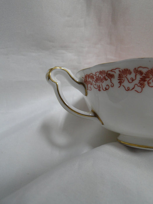 Royal Crown Derby Red Aves, Birds: Cream Soup Bowl & Saucer Set, 2" Tall