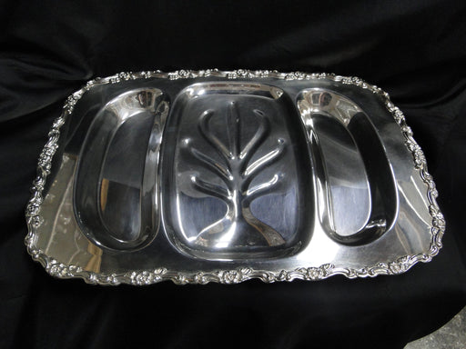 Oneida Royal Provincial Silverplate: 3-Part Footed Meat Platter, 19 1/2"