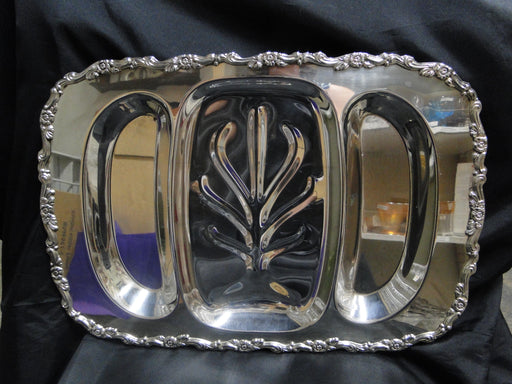 Oneida Royal Provincial Silverplate: 3-Part Footed Meat Platter, 19 1/2"