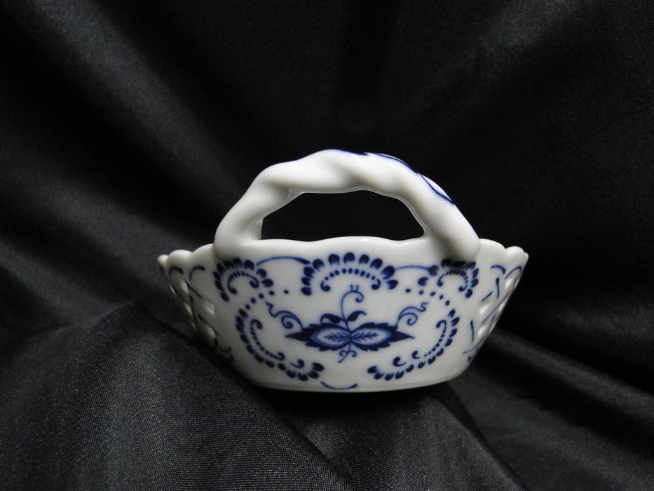 Blue Danube, Blue Onion: Pierced Basket w/ Handles, 7 3/4" x 4 7/8" x 1 1/2"
