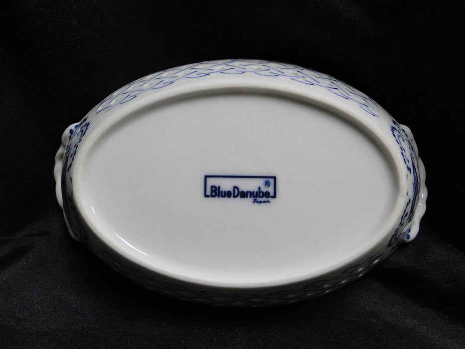 Blue Danube, Blue Onion: Pierced Basket w/ Handles, 7 3/4" x 4 7/8" x 1 1/2"
