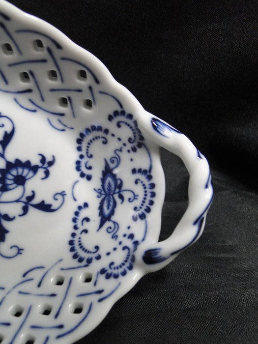 Blue Danube, Blue Onion: Pierced Basket w/ Handles, 7 3/4" x 4 7/8" x 1 1/2"