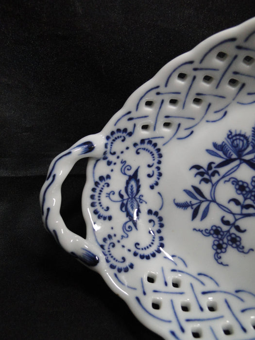 Blue Danube, Blue Onion: Pierced Basket w/ Handles, 7 3/4" x 4 7/8" x 1 1/2"