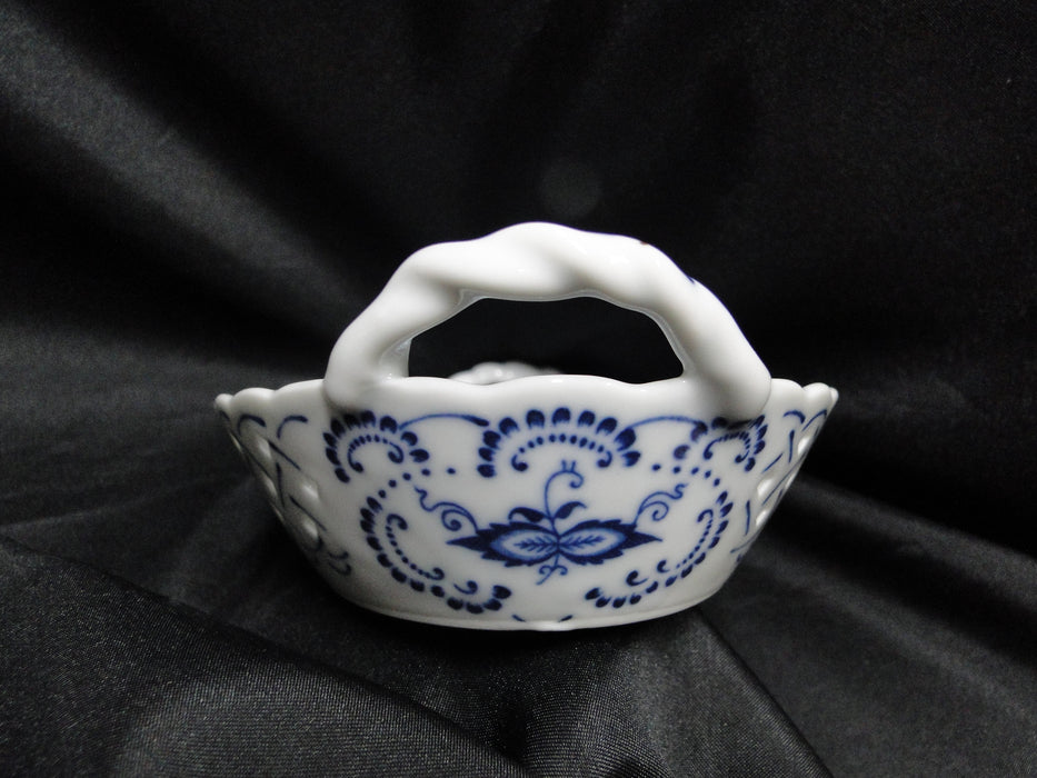 Blue Danube, Blue Onion: Pierced Basket w/ Handles, 7 3/4" x 4 7/8" x 1 1/2"