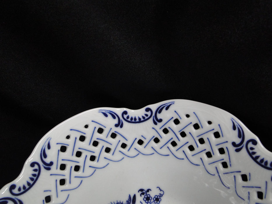 Blue Danube, Blue Onion: Pierced Serving / Fruit Bowl, 8 7/8" x 3 1/2" Tall