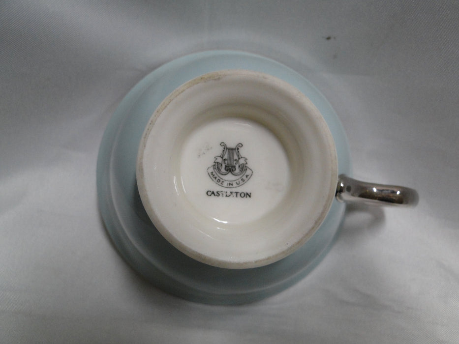 Castleton Castleton Turquoise, Platinum Trim: Cup & Saucer Set (s), 2 1/4"