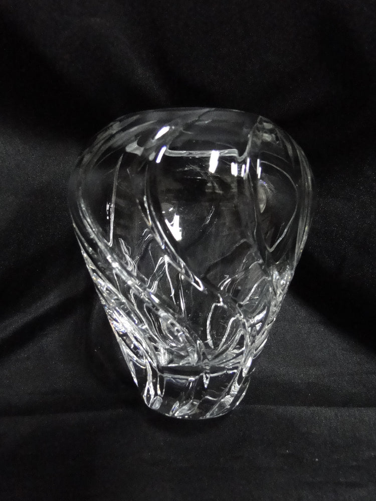 Clear w/ Swirl Cuts: Vase, 4 1/4" Tall, 3 1/2" Widest Diameter -- MG#269