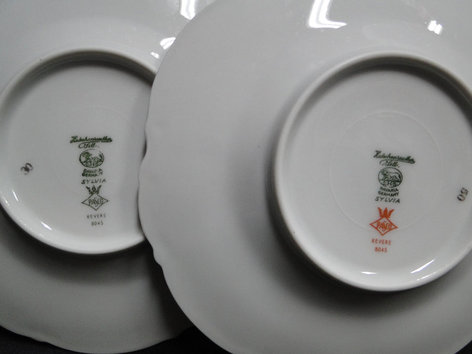 Hutschenreuther Revere, White w/ Platinum: Cup & Saucer Set (s), 2 1/4"