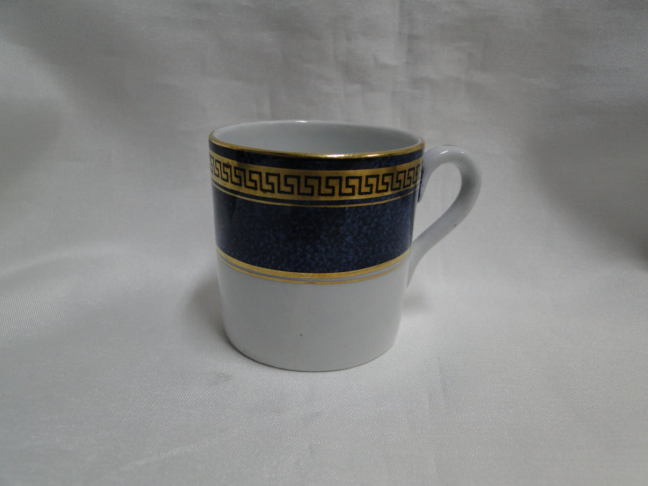 Minton Gold Greek Key on Blue Band: Demitasse Cup & Saucer Set, 2 1/8"