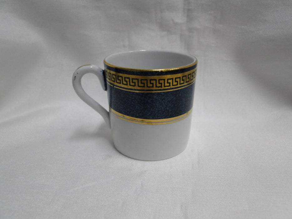 Minton Gold Greek Key on Blue Band: Demitasse Cup & Saucer Set, 2 1/8"