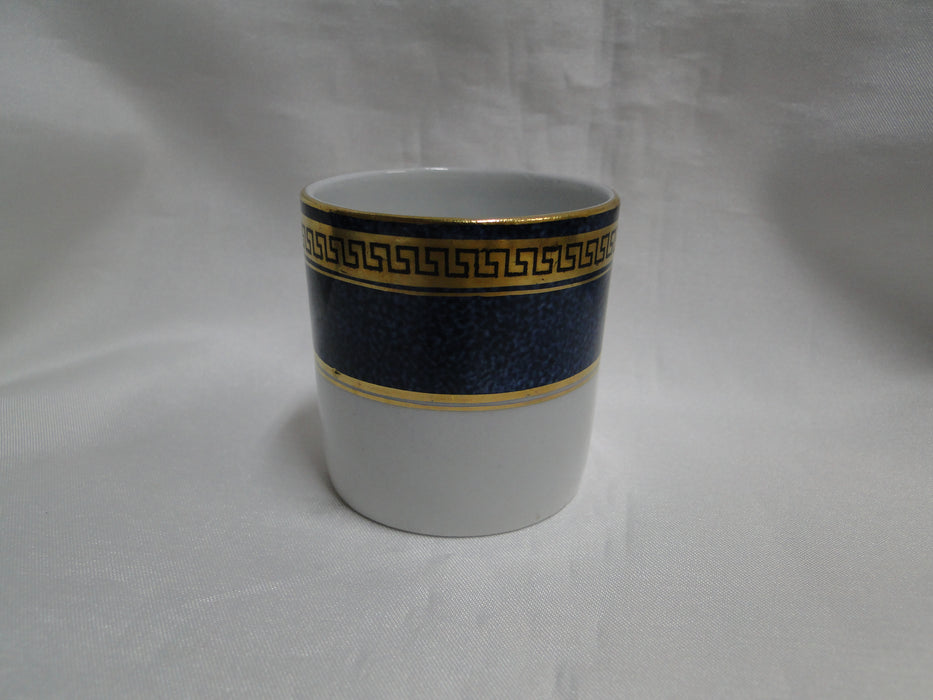 Minton Gold Greek Key on Blue Band: Demitasse Cup & Saucer Set, 2 1/8"