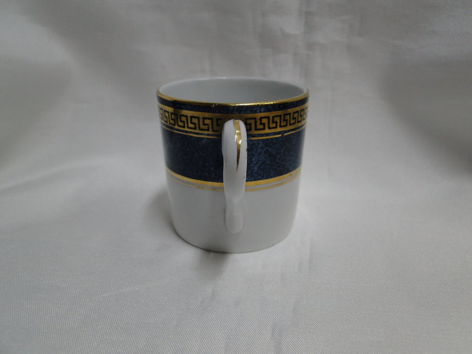 Minton Gold Greek Key on Blue Band: Demitasse Cup & Saucer Set, 2 1/8"