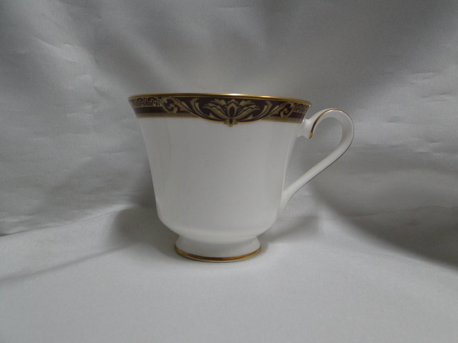 Royal Doulton Tennyson, Maroon Band, Gold Scrolls: Cup & Saucer Set (s), 3 1/8"