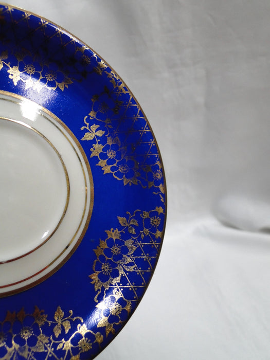 ALKA Gold Florals & Lattice on Cobalt Band: Demitasse Cup & Saucer Set, 1 7/8"