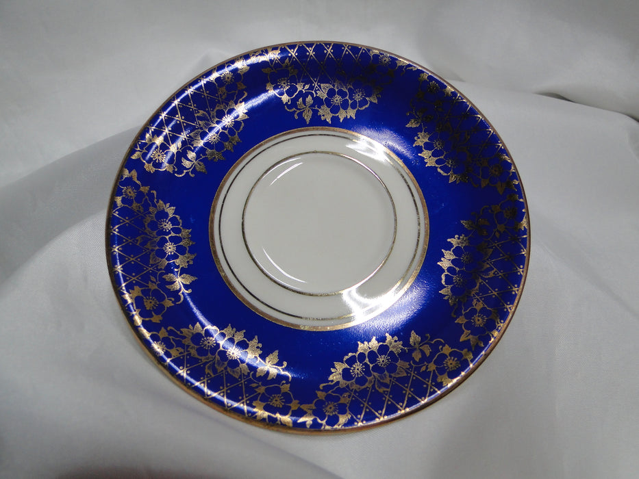 ALKA Gold Florals & Lattice on Cobalt Band: Demitasse Cup & Saucer Set, 1 7/8"