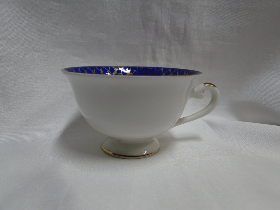 ALKA Gold Florals & Lattice on Cobalt Band: Demitasse Cup & Saucer Set, 1 7/8"