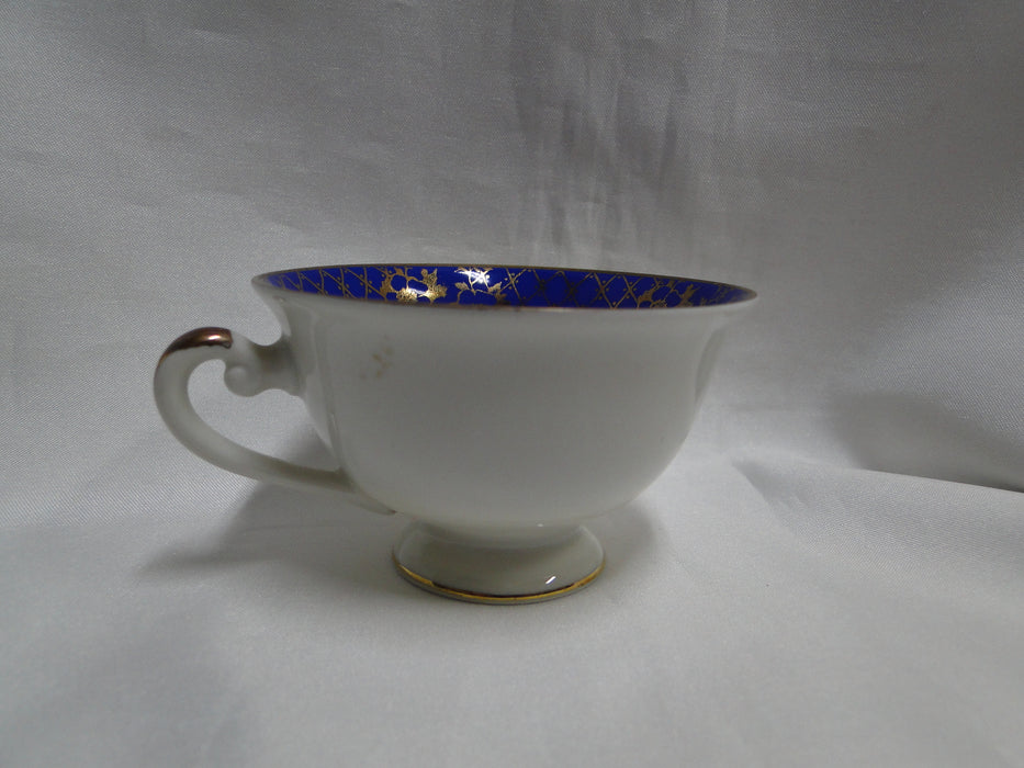 ALKA Gold Florals & Lattice on Cobalt Band: Demitasse Cup & Saucer Set, 1 7/8"