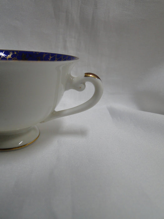 ALKA Gold Florals & Lattice on Cobalt Band: Demitasse Cup & Saucer Set, 1 7/8"