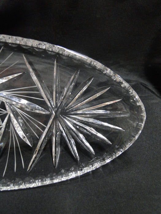 Clear, Cut Fans & Star, Thumbprint Edge: Oval Relish Dish, 11" x 5", MG#084