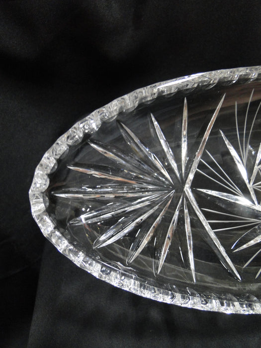 Clear, Cut Fans & Star, Thumbprint Edge: Oval Relish Dish, 11" x 5", MG#084