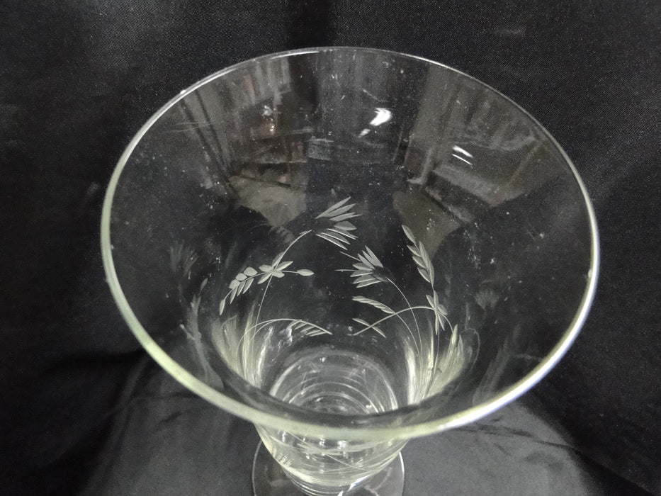 Clear, Tall, Etched Flowers: Vase, 4 1/4" x 10 1/2" Tall --  MG#224