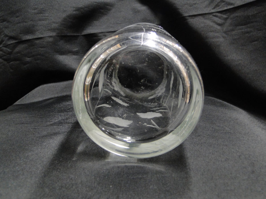 Clear, Frosted Floral: Flower Vase, 11 1/8" Tall, As Is --  MG#240