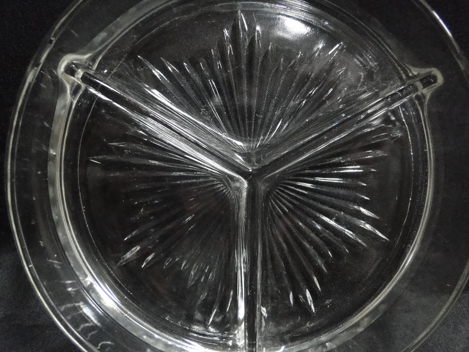 Clear, Star on Bottom: 3-Part Divided Relish Dish, 6 1/4" x 1.5", MG#243