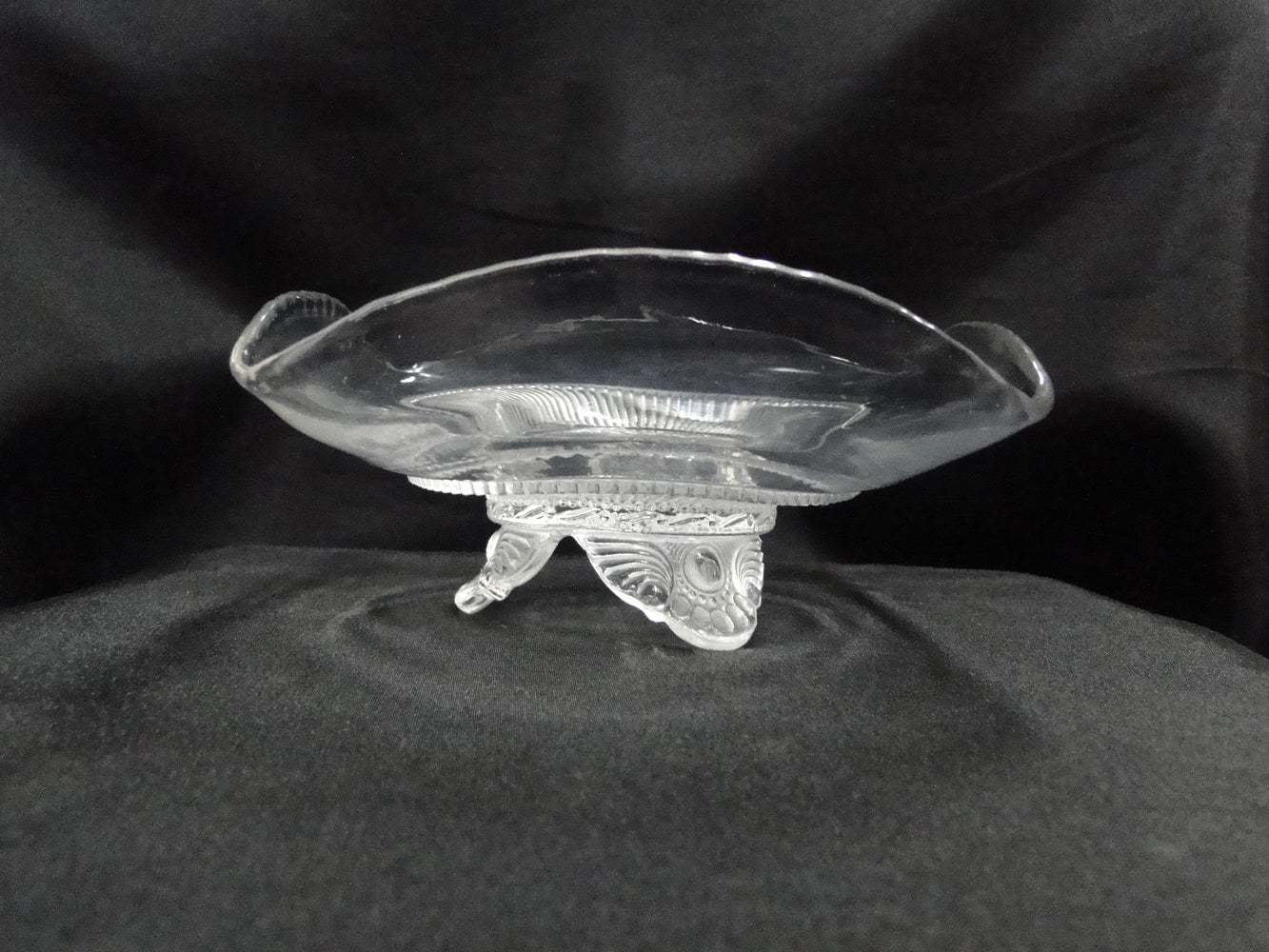 Clear, Pressed: Square Footed Dish,  5 3/4" x 2 3/4" Tall, MG#249