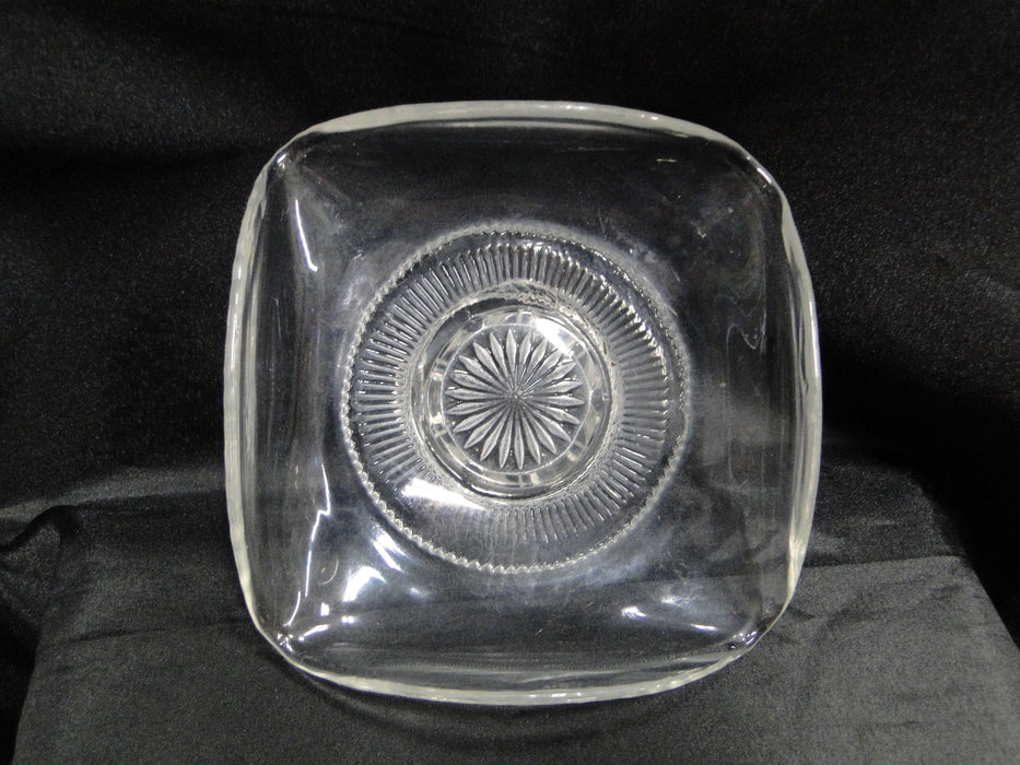 Clear, Pressed: Square Footed Dish,  5 3/4" x 2 3/4" Tall, MG#249