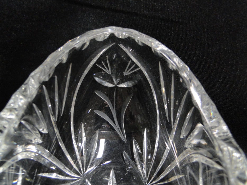 Clear Crystal, Cut Flowers: Oval Vase / Dish, 7" x 4" x 3 7/8" Tall - MG#250