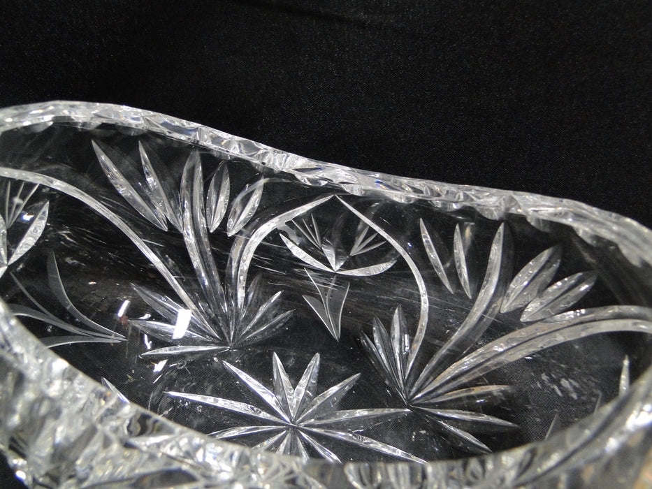 Clear Crystal, Cut Flowers: Oval Vase / Dish, 7" x 4" x 3 7/8" Tall - MG#250