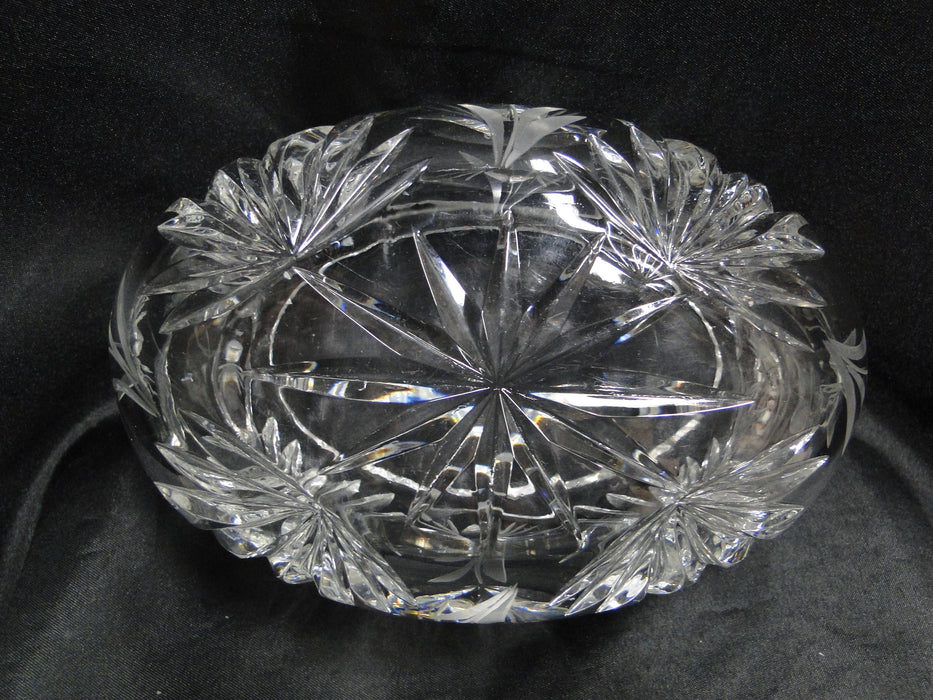 Clear Crystal, Cut Flowers: Oval Vase / Dish, 7" x 4" x 3 7/8" Tall - MG#250