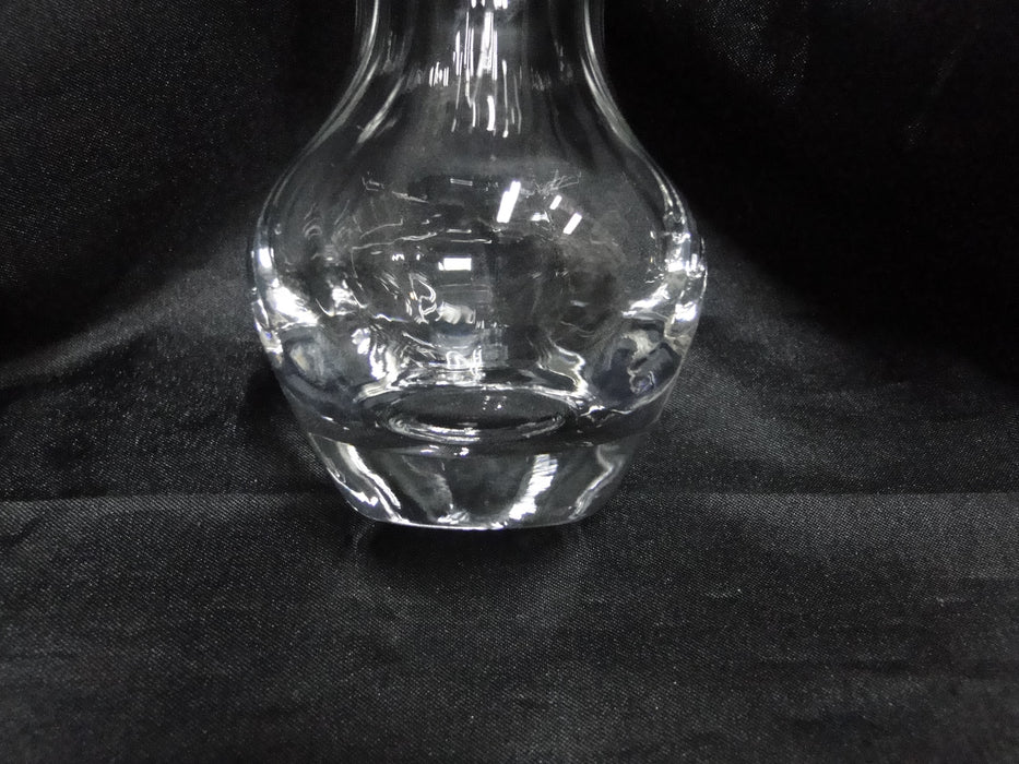 Clear w/ Ridges, Gold Trim: Vase, 4 1/4" Tall, 2 1/2" Widest Diameter -- MG#270