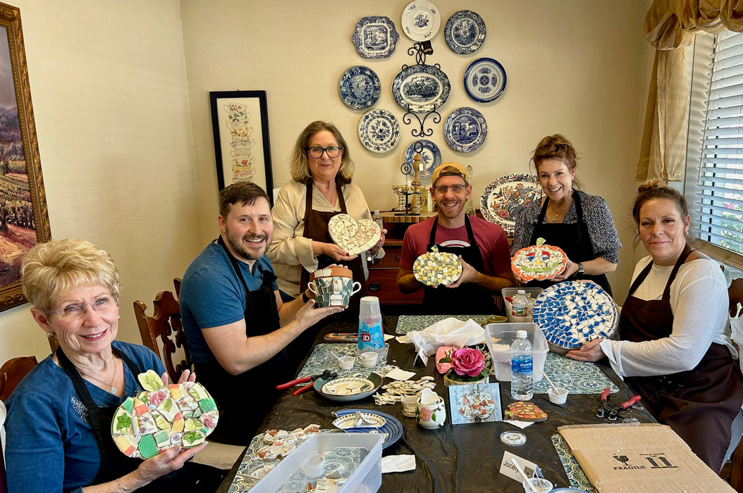 Mosaic Art Class Using Porcelain Plates: Select Your Project