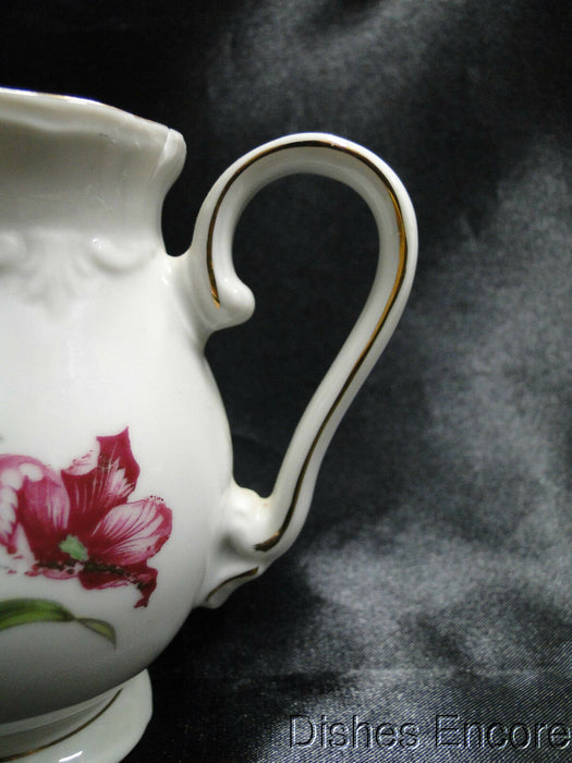 Winterling 84: Embossed Scrolls, Pink Flowers: Creamer / Cream Pitcher 4", As Is