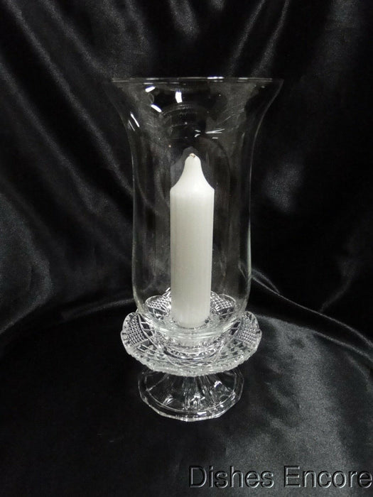 Clear w/ Cross Hatch Cuts: Hurricane Lamp & Globe, 9 5/8" Tall, MG#145