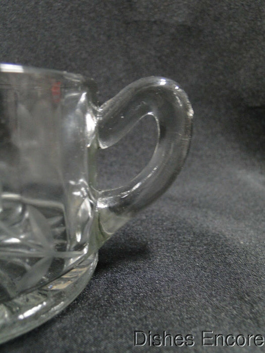 Clear w/ Gray Cut Flowers: Open Sugar Bowl & Creamer Set -- MG#163